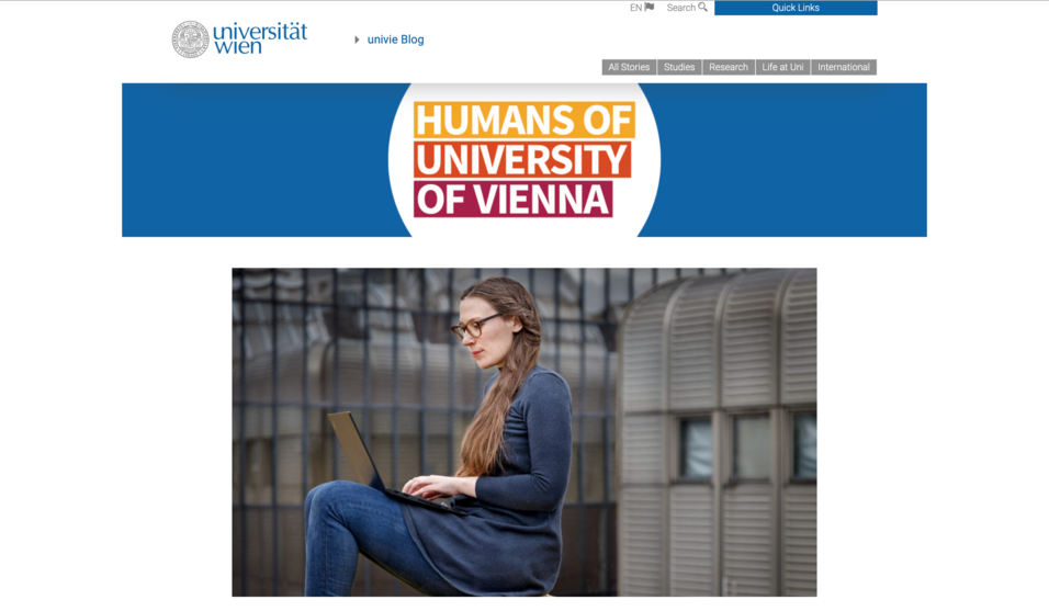 Screenshot: Blog of the University of Vienna